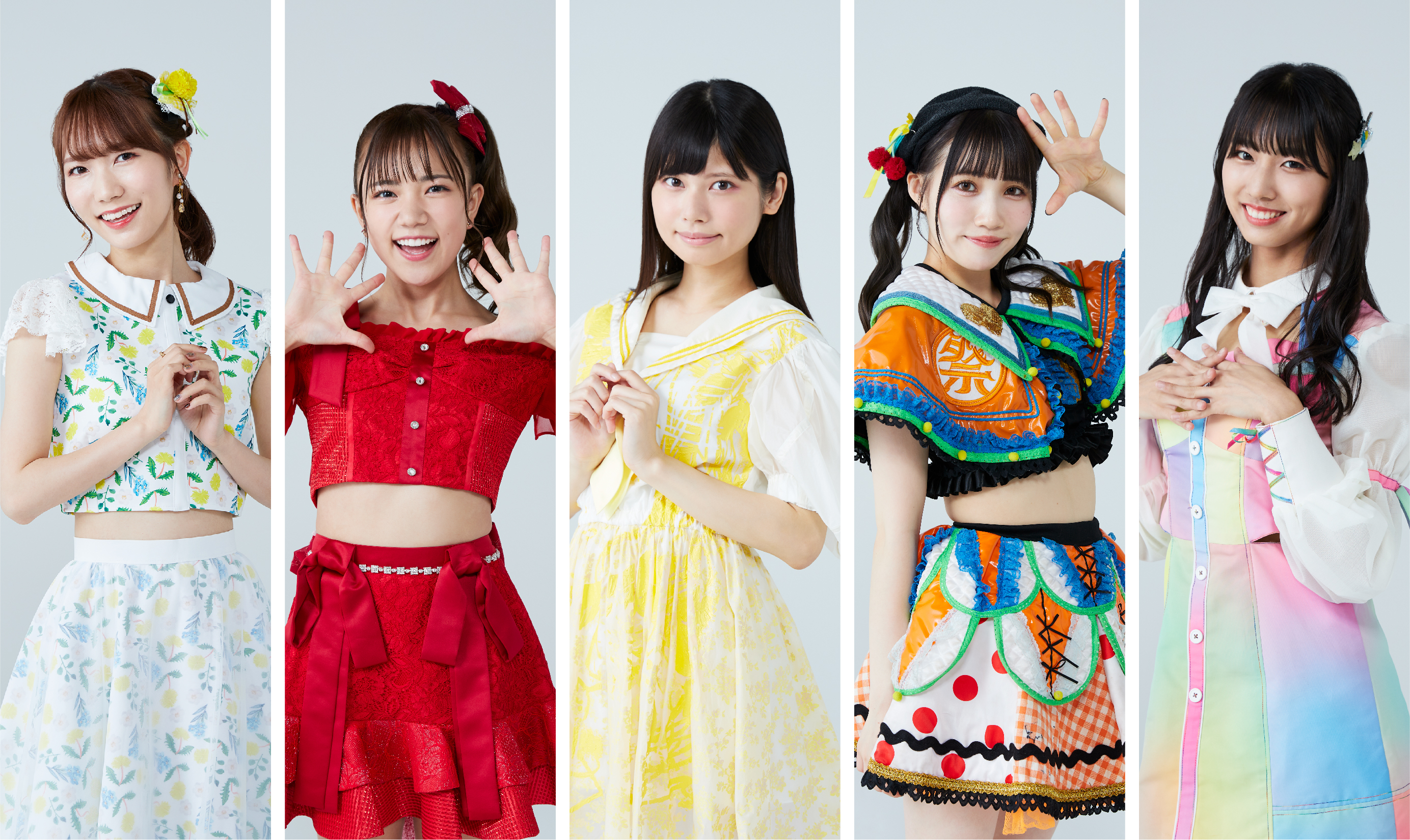 青葉ひなり (FES☆TIVE) /石塚汐花 (アイドルカレッジ) /江嶋綾恵梨 (26時のマスカレイド) /鹿目凛 (でんぱ組.inc) /清水理子 (虹のコンキスタドール)