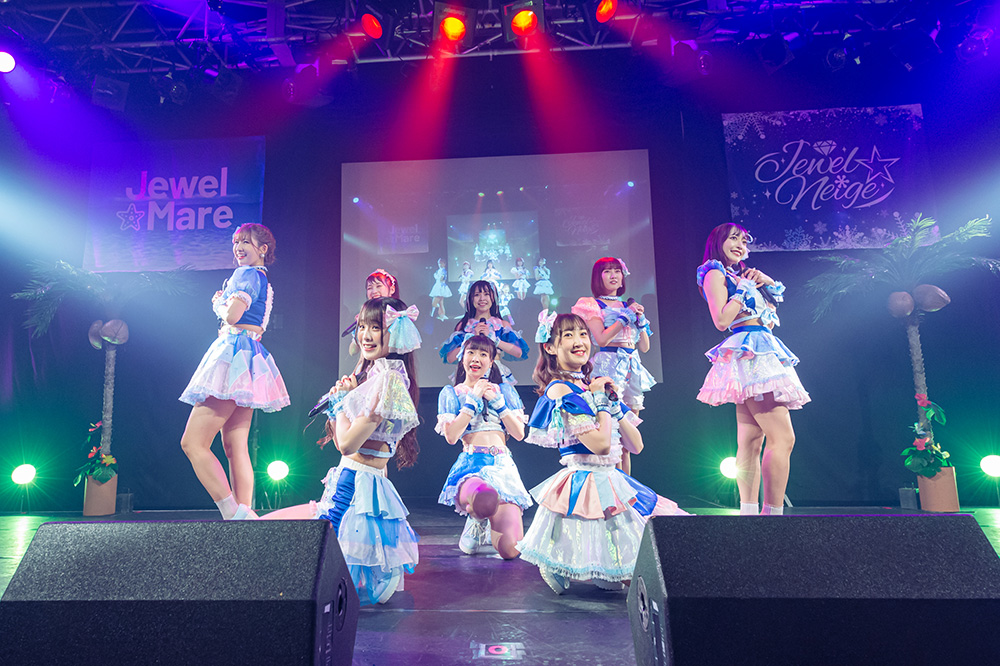 雪降る景色から、一気に常夏のサマーパーティへ。Jewel☆NeigeからJewel☆Mareへ?!「Jewel☆Neigeサマーワンマンライブ2021～真夏のねーじゅにあつマーレ!～」を開催!!