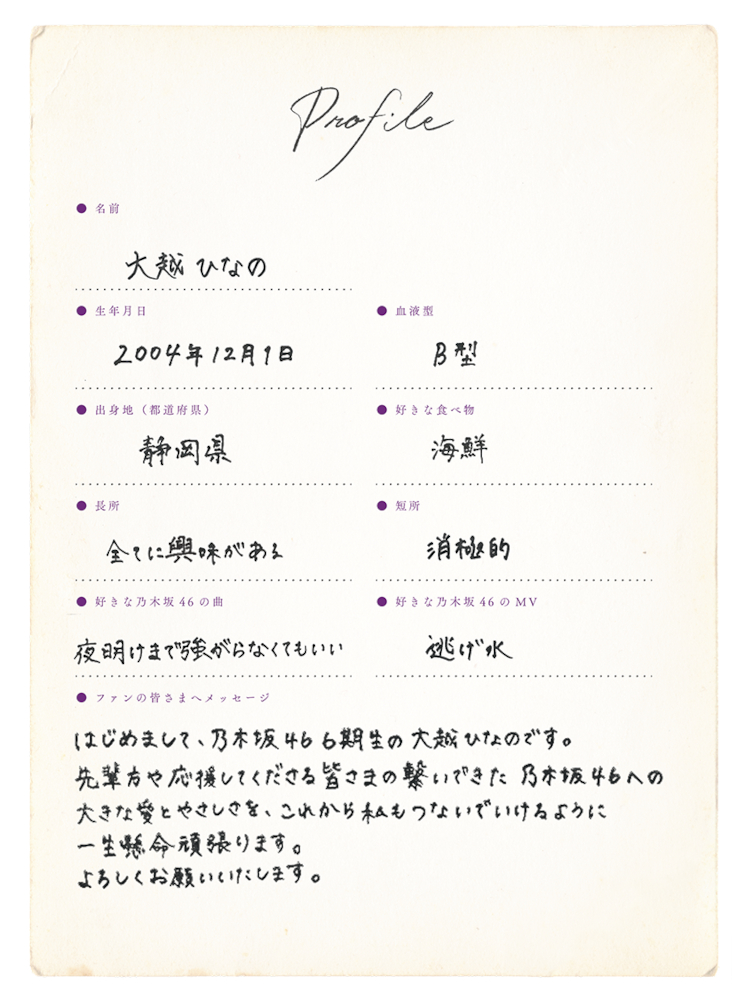 大越ひなの_プロフィール