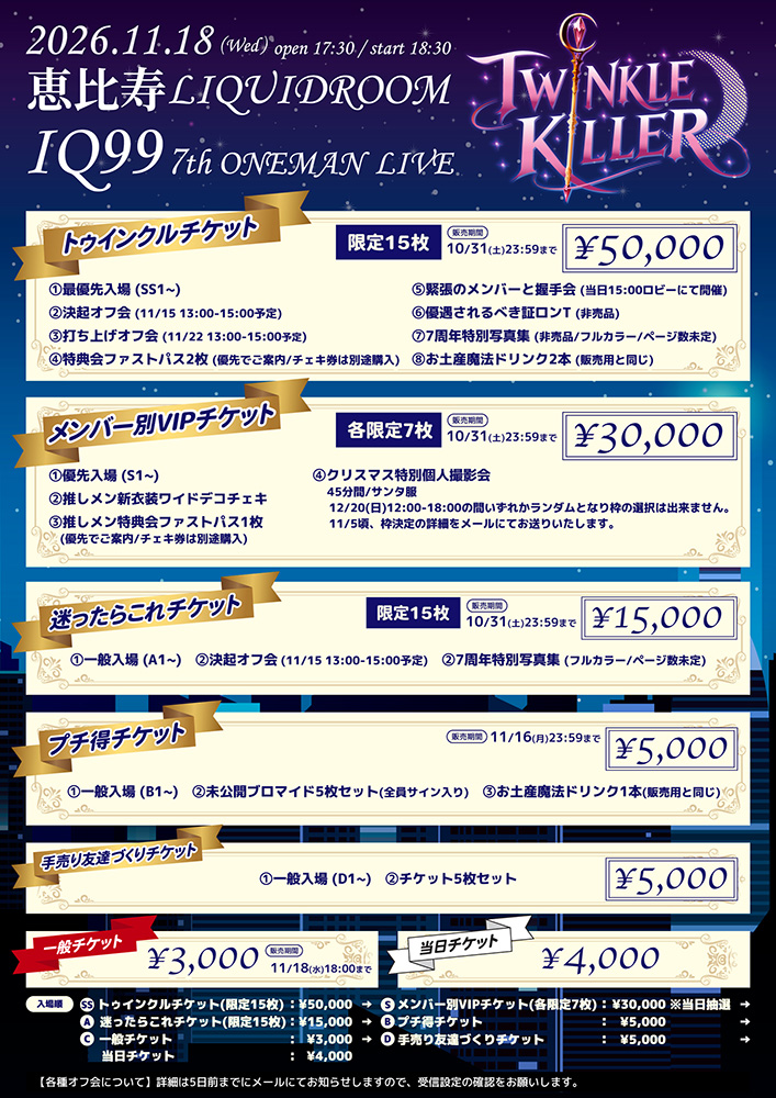 超絶ハッピーエンタメアイドル集団 IQ99 7thワンマンライブ『TWINKLE