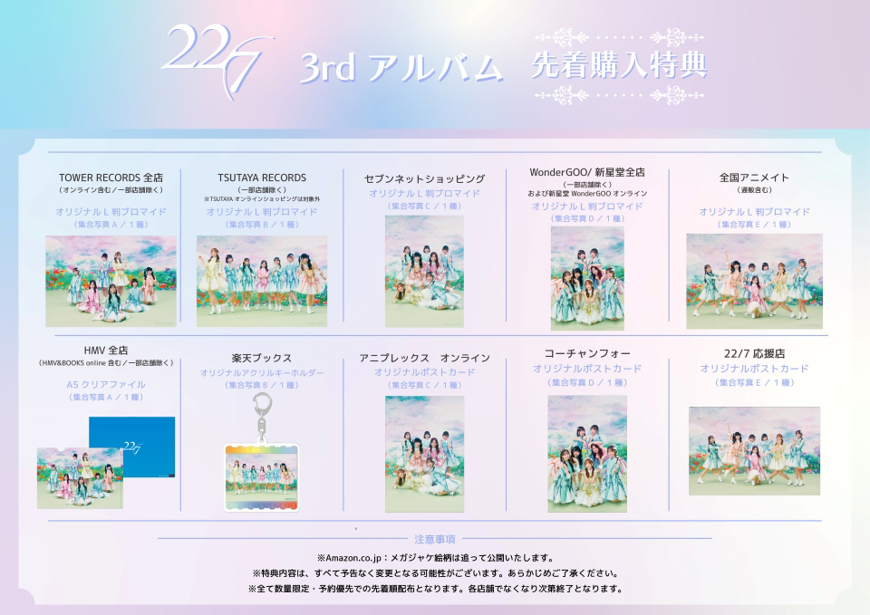 ナナニジ 22/7 3rdアルバム衣装 ABC予想 ブロマイド バラ売り